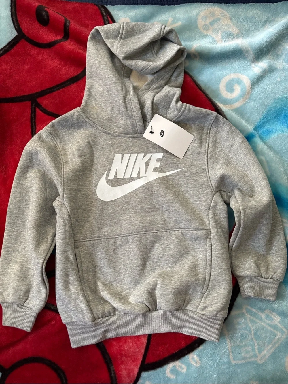 Nike Kids Gray Hoodie with White Logo